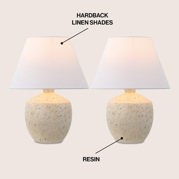 Myron 18" Minimalist Scandinavian Concrete Effect Resin/Iron LED Table Lamp - JONATHAN Y